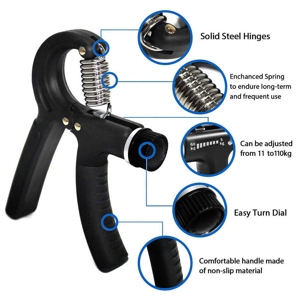 Enhanced Hand Grip Strength Trainer - Adjustable Power Gripper for Fitness Enthusiasts
